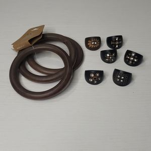 Jewelry brown set bracelets and rings